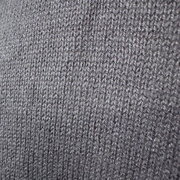 Quacker Factory Pearl Snowflake V Neck Sweater Womens Medium Black Ramie Cotton - Picture 10 of 16